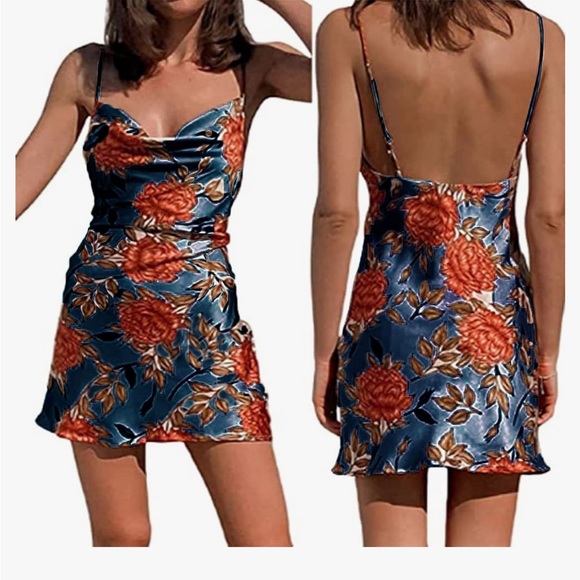 Cantonwalker Women's Cowl Neck Halterneck Slip On Backless - Picture 2 of 2